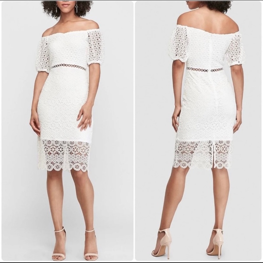 White Lace Midi Dress